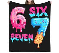 67 Throw Blanket - Soft Warm Throw Fun Home Decor, Comfortable Double-Sided Flannel Fleece Blanket | for Bed, Sofa, Hotel, Dorm, Apartment, Garden, Indoor Outdoor Use, Thanksgiving, Holiday, Party
