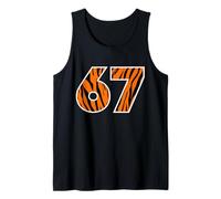 67 Tiger Stripe Number Wild Cat Design Graphique Audacieux Débardeur