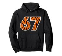 67 Tiger Stripe Number Wild Cat Design Graphique Audacieux Sweat à Capuche