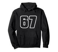 67 Urban Sports Outline Number Design Moderne Street Style Sweat à Capuche
