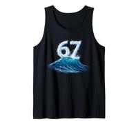 67 Wave Six Seven Meme Big Ocean Wave Fun Water Kids Adolescents Débardeur