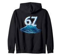 67 Wave Six Seven Meme Big Ocean Wave Fun Water Kids Adolescents Sweat à Capuche