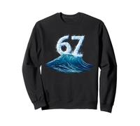 67 Wave Six Seven Meme Big Ocean Wave Fun Water Kids Adolescents Sweatshirt