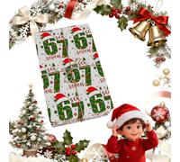 67 Wrapping Paper, 6 7 Meme Birthday Decorations Christmas Wrapping Paper Roll Birthday Xmas Santa Festive Present Wrapping Rolls Wrap Your Presents in Holiday Fun (Style E,177.1 IN)
