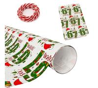 67 Wrapping Paper Christmas, Funny Christmas Wrapping Paper, Wrap with Santa Hats Festive Patterns for Presents Diy Crafts (White: 19.6in*35.4in,2 Pcs)