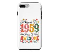 67 Year Old Made in 1959 Retro Floral 67th Birthday Women Coque pour iPhone 7 Plus/8 Plus