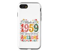 67 Year Old Made in 1959 Retro Floral 67th Birthday Women Coque pour iPhone SE (2020) / 7/8