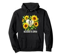 67 Years Blessed Loved Fleur de Tournesol Cœur 67e Anniversaire Sweat à Capuche