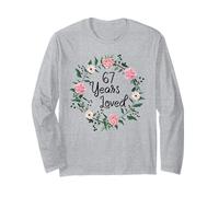 67 Years Loved Men Women Floral 67 Year Old 67th Birthday Manche Longue