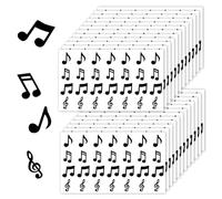 672pcs Autocollants de Notes de Musique, 4 Modèles Notes de Musique Étanches Autocollants Notes Musique Autocollants Décoration Parfaite Enveloppe Carnet Carte Voux(Noir)