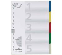 Durable 6730 Répertoire DIN A4 blanc polypropylène multicolore 5 onglets 673027