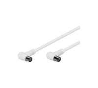 [67354] Goobay Câble d'antenne Coax 2 x Coudé (80 dB) Double Blindage 2.5 m