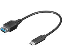 Goobay Câble 67894 – Femelle USB-C vers USB-A – USB 3.0 SuperSpeed – Noir 0,2 m