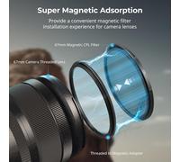 67mm Magnetic Circular Polarizing Filter + 67mm Threaded Filter Ring, 28 Layer HD Optical Glass with Multi-Nano Coating, Waterproof and Scratch Resistant CPL Filter - 4582