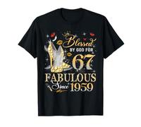 67th Birthday Queen Blessed by God 67 Fabulous Since 1959 T-Shirt