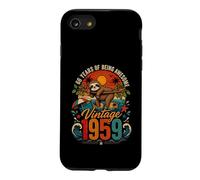 67th Birthday Retro Sloth Tropical Vintage 1959 67 Years Old Coque pour iPhone SE (2020) / 7/8