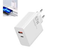 67W 2-Port USB C et USB A Chargeur Rapide Compatible avec Xiao-mi, Chargeur Turbo pour Redmi Note 15 14 Pro 5G, Xiao-mi 17T 15 14 Ultra/14/14T/13 Lite, Poco X7 F7 X5 X4 X3 M6