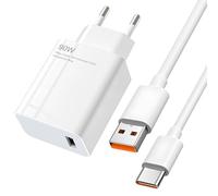 67W Adaptateur Chargeur Rapide USB avec 6A Câble USB C pour Xiaomi 14T 13T Mix Flip Mix Fold 3, Redmi Note 13 Pro 5G, POCO M6 X6 X5 X4 F5 X3 GT 13 Lite 12S Ultra 12 Lite