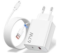 67W Chargeur Rapide avec 2M Câble USB C pour Redmi Note 14 Pro 14s 13 12,2 Ports Adaptateur Secteur avec PD 45W,Chargeur Turbo pour Xiaomi 14T Pro 13T 13 Lite 14 Ultra Pad 7Pro POCO X7 X6 M7Pro F6 F5