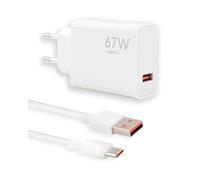 67W Chargeur Rapide avec Câble USB C de 2 m pour Xiaomi 15 15 Pro 14 13T 13 12 12S Ultra 12 Lite 12X 11T Redmi Note 13 12 11Pro 11S 11i 10T Lite 9 POCO X6 M6 X5 Pro F5 USB-C de Adaptateur Turbo Charge