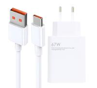 67W Chargeur Rapide pour Xiaomi avec Câble USB C 2m, Charger Adaptateur Secteur pour Xiaomi 14 13T/13/13 Pro/12/12 Pro/11/10/Redmi Note 13/13 pro/12/12 pro/11/11 pro/10/9/ Poco/F5/F5/Pro/X6/X5/X4