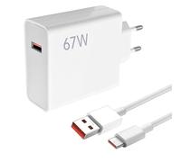 67W Chargeur Rapide USB avec Câble USB C 1M, Adaptateur Charge，Chargeur Telephone pour Xiaomi 14T 13T Mix Flip Mix Fold 3 POCO M6 X6 X5 X4 F5 X3 GT 13 Lite 12S Ultra 12 Lite Redmi Note 13 Pro 5G