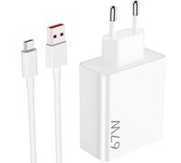 67W Chargeur Rapide USB avec Câble USB C 1M pour Xiaomi 17T 14T 13T Mix Flip Fold 3 Redmi Note 14S 13 Pro Pad 7 Pro, Chargeur Charge Rapide Adaptateur pour POCO M6 X6 X5 X4 F5 X3 GT 13 Lite 12S Ultra