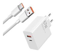 67W Chargeur Rapide USB-C pour Xiaomi 14/15 Ultra14T/14/13T/13 Lite, Redmi Note 15/14/13/A3/12/11/11/10 Pro 5G, Poco F7/X7/X6/M6/X5 Pro/F4/X4 5G/X4 GT/X5/F3, Charge Rapide, Avec Câble de Charge Type-C