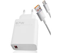 67W Chargeur Rapide USB pour Mi avec Câble 1M pour Note 13 12 11 Pro, K60 K50, Mi 14 13 12 11 Ultra, Poco X6 X5 M6 Pro, Mi Pad 5 6, Black Shark 4 5, Charge Rapide 6A, Sécurité Intelligente
