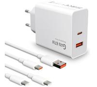 67W Chargeur Rapide USB pour Redmi Note 15 14 13 12 11 10 Pro 5G,Chargeur Turbo avec 2-Pack Câble USB C pour Xiaomi 14T 13T,Redmi 14/13/12/11 Ultra/12 Lite/12X,Poco M6 X6 X5 X4 Pro,13/13 lite/12