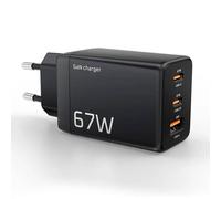 67W USB-C chargeur charge rapide 65W PD Type C PPS GaN chargeur adaptateur pour iPhone 16 Pro MacBook Air Samsung S24 Huawei EU Plug Espagne