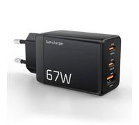 67W USB-C chargeur charge rapide 65W PD Type C PPS GaN chargeur adaptateur pour iPhone 16 Pro MacBook Air Samsung S24 Huawei EU Plug Espagne
