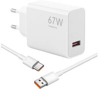 67w Usb C Fast Charger For Xiaomi 14 13 12 11t Pro/Redmi Note 13 12 11 10/Poco X6 X5 X4 F5 F4 M6 Pro, Hypercharge Charger With Usb C Cable 6a 1.5m Type C