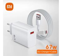 67W USB chargeur adaptateur secteur 6A Type C câble GaN adaptateur de charge (EU) pour Xiaomi Samsung Huawei