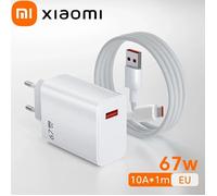 67W USB chargeur rapide pour Xiaomi 14 13 12 11 10 Ultra Redmi Note 12T 13 Pro Turbo Charge rapide Type C câble de Charge USB