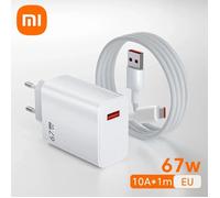 67W USB chargeur rapide pour Xiaomi 15 14 13 12 11 10 Ultra Redmi Note 12T 13 Pro Turbo Charge rapide Type C câble de Charge USB