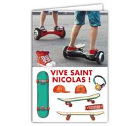 68-1065B Carte Saint Nicolas 6 décembre - Format 11,5x17cm - Avec Enveloppe - Fête Vive St Nicolas Patron des écoliers - Carte à échanger et collectionner - Pour garçons 3-11 ans et élèves A.P.E.L.