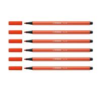 [68/40-6] STABILO Lot de 6 Feutres de Dessin PEN 68 Pointe Moyenne 1 mm Rouge...