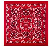 68,6 cm - Foulard à cheveux motif floral élaboré - turbans hip-hop pour femmes - turbans créatifs à motif floral carré en coton, Rouge type A., taille unique
