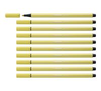 [68/67-10] STABILO Lot de 10 Stylos feutre Pen 68, jaune moutarde