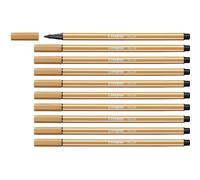 [68/89-10] STABILO Lot de 10 Feutres de Dessin PEN 68 Pointe Moyenne 1 mm Ocr...