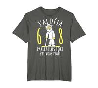 68 Ans Anniversaire Homme | J'Ai déjà 68 Ans | Humour 68ème T-Shirt, Homme Grandes Tailles, Asphalte, 6X Tall