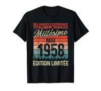 68 Ans Anniversaire Homme Millésime Fabriqué en Mai 1958 T-Shirt