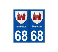 68 Munster blason autocollant plaque stickers ville - Angles : arrondis