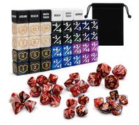 68 Pièces Set de Dés, Pions MTG, Compteurs de Mots de Capacité, avec 30 Dés Polyédriques(D20/D12/D10/D%/D8/D4), 38 Pions & Pochette en Velours, Compatible Magic The Gathering, MTG, CCG, Jeux de Cartes