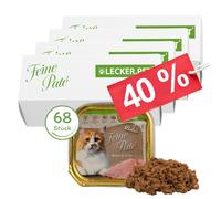 68 x 100 g Lecker.Pet® Balu's Fine Paté Riche en Dinde Nourriture humide pour chats Nourriture complète