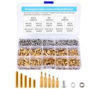 680 Pcs M3 Laiton Hex Colonne Entretoise Entretoise Écrou, Brass Spacer Noix Hexagonales, Fileté Mâle-Femelle Hexagonale Boulons en Cuivre, pour Carte Mère PCB