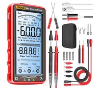 681 Multimètre Numérique Testeur Tactile Intelligent Voltmètre Rechargeable à Plage Automatique TRMS 6000 Points,Courant AC/DC,Tension AC/DC,Résistance,Diode,Test De Continuité,Capacité
