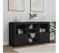 (6821)Commode - contemporain - Buffet rangement - avec lumières LED noir 123x37x67 cm ,poid:43.33 kg