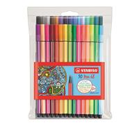 Feutre dessin - STABILO Pen 68 - Pochette x 30 feutres de coloriage pointe moyenne - dont 6 fluo